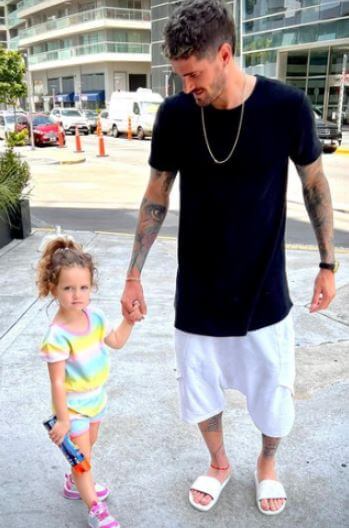 Camila Homs ex-boyfriend Rodrigo De Paul with their daughter Francesca.